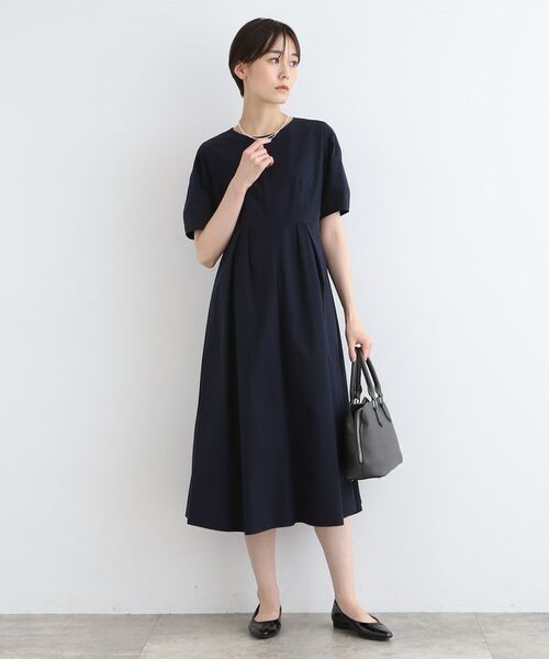 INDIVI / インディヴィ ミニ丈・ひざ丈ワンピース | 【洗える】コットンライクフォルムワンピース | 詳細2