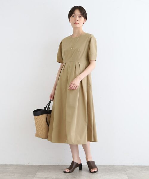 INDIVI / インディヴィ ミニ丈・ひざ丈ワンピース | 【洗える】コットンライクフォルムワンピース | 詳細6