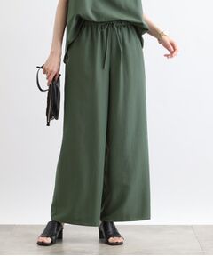 INDIVI / インディヴィ パンツ | 【洗える／SETUP可能／ワッシャー素材】ギャザーワイドパンツ