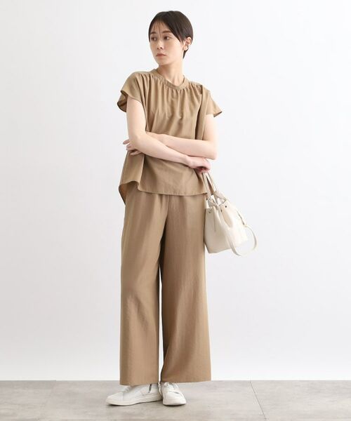 INDIVI / インディヴィ パンツ | 【洗える／SETUP可能／ワッシャー素材】ギャザーワイドパンツ | 詳細3