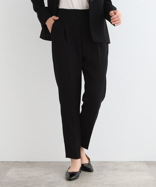 INDIVI / インディヴィ パンツ | 【洗える/定番スーツ】ストレッチタックテーパードパンツ(ブラック(019))
