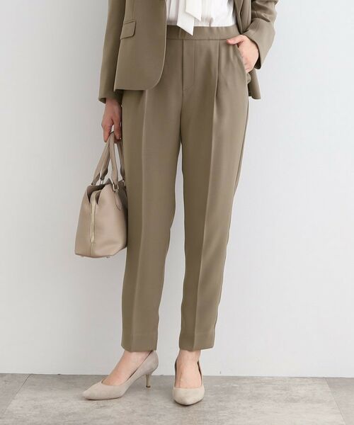 INDIVI / インディヴィ パンツ | 【洗える/定番スーツ】ストレッチタックテーパードパンツ(モカブラウン(042))