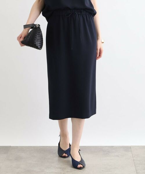 INDIVI / インディヴィ スカート | 【洗える/SETUP可能/ウエストゴム】ストレートラインスカート(ネイビー(094))