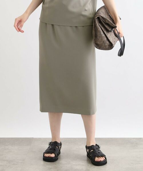 INDIVI / インディヴィ スカート | 【洗える/SETUP可能/ウエストゴム】ストレートラインスカート(グレー(612))