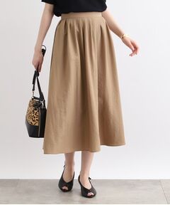 INDIVI / インディヴィ ロング・マキシ丈スカート | 【洗える／SETUP可能／ワッシャー素材】タックデザインスカート