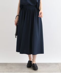 INDIVI / インディヴィ ロング・マキシ丈スカート | 【洗える／SETUP可能／ワッシャー素材】タックデザインスカート