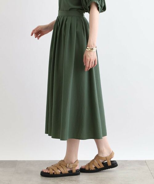 INDIVI / インディヴィ ロング・マキシ丈スカート | 【洗える/SETUP可能/ワッシャー素材】タックデザインスカート | 詳細10