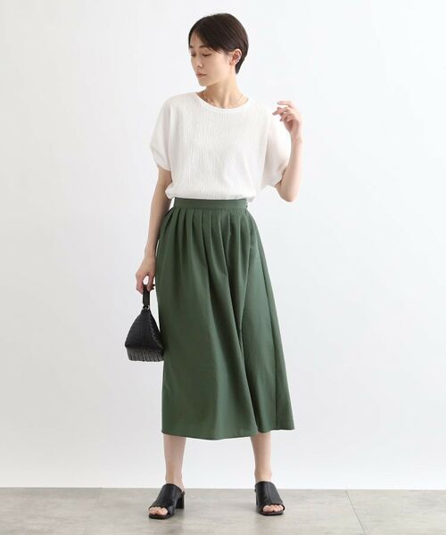 INDIVI / インディヴィ ロング・マキシ丈スカート | 【洗える/SETUP可能/ワッシャー素材】タックデザインスカート | 詳細12