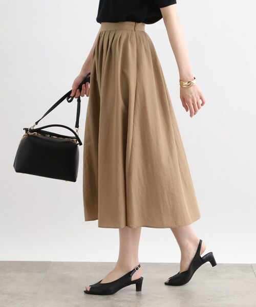 INDIVI / インディヴィ ロング・マキシ丈スカート | 【洗える/SETUP可能/ワッシャー素材】タックデザインスカート | 詳細2