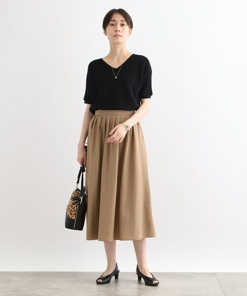 INDIVI / インディヴィ ロング・マキシ丈スカート | 【洗える/SETUP可能/ワッシャー素材】タックデザインスカート | 詳細4
