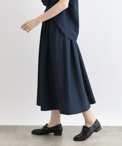 INDIVI / インディヴィ ロング・マキシ丈スカート | 【洗える/SETUP可能/ワッシャー素材】タックデザインスカート | 詳細6