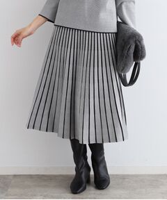 INDIVI / インディヴィ スカート | 【洗える／SETUP可能】ジャカードニットプリーツスカート