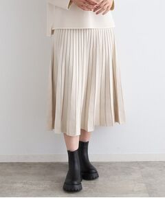 INDIVI / インディヴィ スカート | 【洗える／SETUP可能】ジャカードニットプリーツスカート