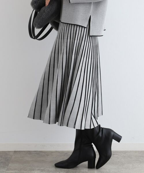 INDIVI / インディヴィ スカート | 【洗える/SETUP可能】ジャカードニットプリーツスカート | 詳細2
