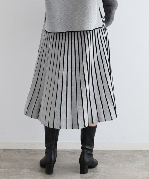 INDIVI / インディヴィ スカート | 【洗える/SETUP可能】ジャカードニットプリーツスカート | 詳細3