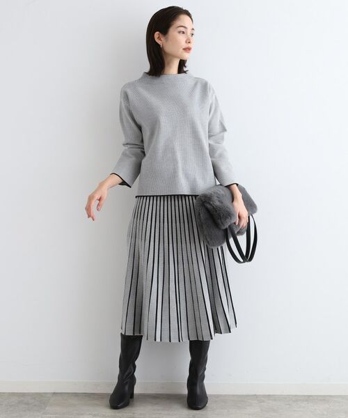 INDIVI / インディヴィ スカート | 【洗える/SETUP可能】ジャカードニットプリーツスカート | 詳細4