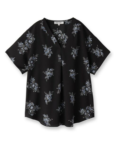 INDIVI / インディヴィ シャツ・ブラウス | 【洗える/フラワー柄】スキッパーブラウス | 詳細1