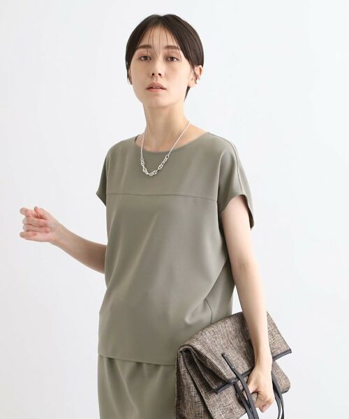 INDIVI / インディヴィ シャツ・ブラウス | 【洗える/SETUP可能】きれいめカットソートップス(グレー(612))