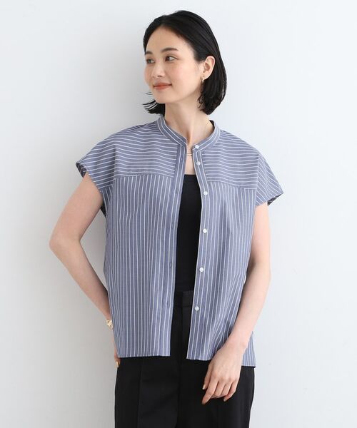 INDIVI / インディヴィ シャツ・ブラウス | 【洗える/シアー】フレンチスリーブブラウス(ブルー(393))