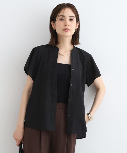 INDIVI / インディヴィ シャツ・ブラウス | 【洗える/羽織り】フレアスリーブブラウス(ブラック(019))