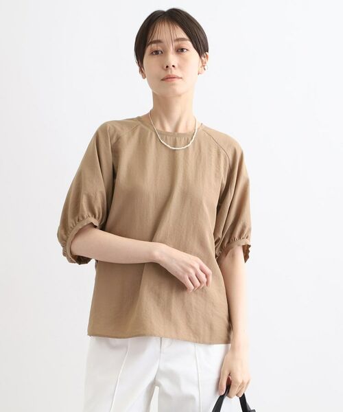 INDIVI / インディヴィ シャツ・ブラウス | 【洗える/SETUP可能/ワッシャー素材】ドルマンスリーブブラウス(ピンクベージュ(053))