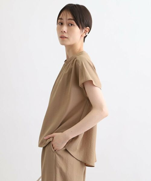 INDIVI / インディヴィ シャツ・ブラウス | 【洗える／SETUP可能／ワッシャー素材】スタンドカラーブラウス | 詳細2