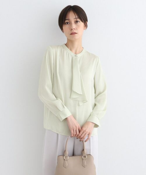 INDIVI / インディヴィ シャツ・ブラウス | 【洗える/通勤服】シアーサテンブラウス(グリーン(625))