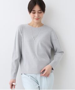 INDIVI / インディヴィ カットソー | 【洗える】スウェットライク フォルムトップス