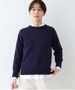 INDIVI / インディヴィ ニット・セーター | 【洗える／コットン混】クルーネックニット