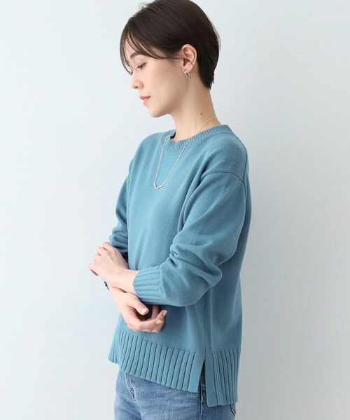 INDIVI / インディヴィ ニット・セーター | 【洗える／コットン混】クルーネックニット | 詳細10