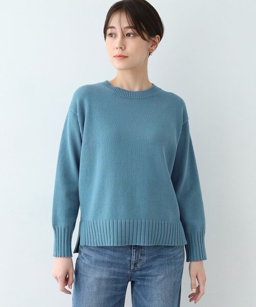 INDIVI / インディヴィ ニット・セーター | 【洗える／コットン混】クルーネックニット | 詳細14