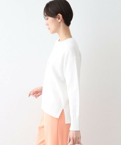 INDIVI / インディヴィ ニット・セーター | 【洗える／コットン混】クルーネックニット | 詳細2