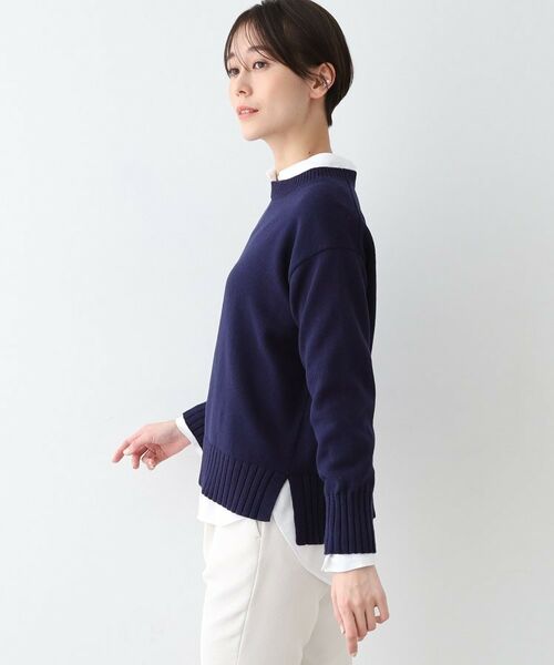 INDIVI / インディヴィ ニット・セーター | 【洗える／コットン混】クルーネックニット | 詳細6