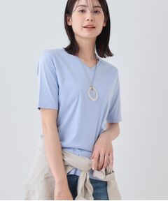 INDIVI / インディヴィ カットソー | 【洗える】シンプルVネックTシャツ