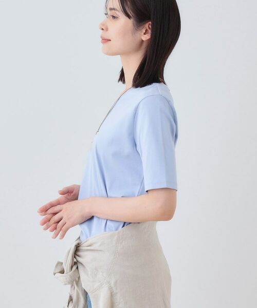 INDIVI / インディヴィ カットソー | 【洗える】シンプルVネックTシャツ | 詳細10
