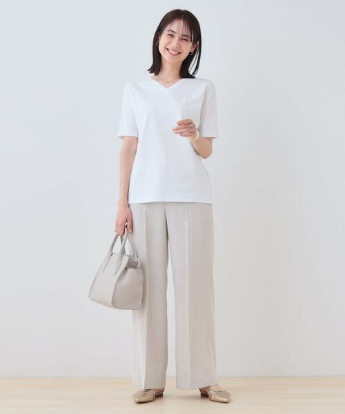 INDIVI / インディヴィ カットソー | 【洗える】シンプルVネックTシャツ | 詳細3