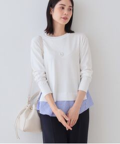 INDIVI / インディヴィ ニット・セーター | 【洗える】レイヤード風シャツコンビニット