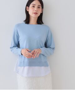 INDIVI / インディヴィ ニット・セーター | 【洗える】レイヤード風シャツコンビニット