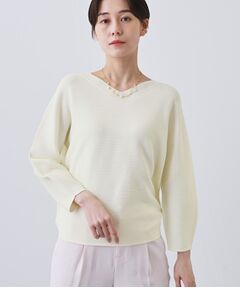 INDIVI / インディヴィ ニット・セーター | 【洗える／無縫製】パフスリーブニット