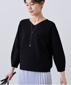 INDIVI / インディヴィ ニット・セーター | 【洗える／無縫製】パフスリーブニット