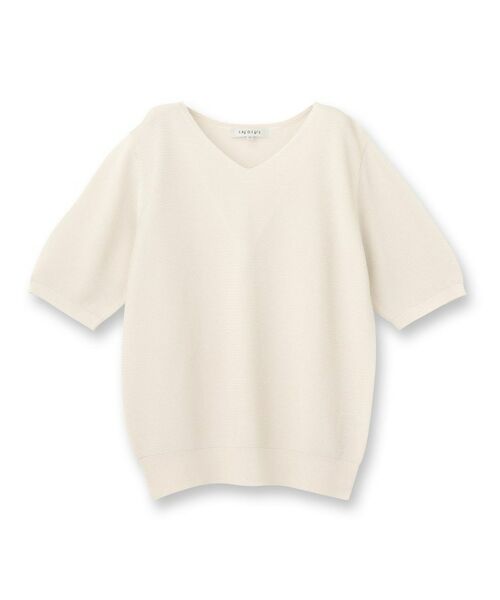 INDIVI / インディヴィ ニット・セーター | 【洗える／ラメ】半袖Vネックニット | 詳細1