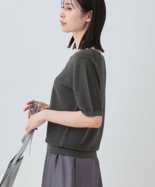 INDIVI / インディヴィ ニット・セーター | 【洗える／ラメ】半袖Vネックニット | 詳細10