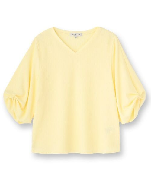 INDIVI / インディヴィ カットソー | 【洗える】タックデザインスリーブ ジャージトップス | 詳細1