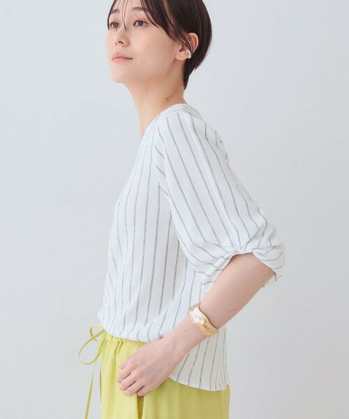 INDIVI / インディヴィ カットソー | 【洗える】タックデザインスリーブ ジャージトップス | 詳細10