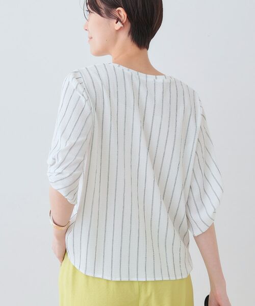 INDIVI / インディヴィ カットソー | 【洗える】タックデザインスリーブ ジャージトップス | 詳細11