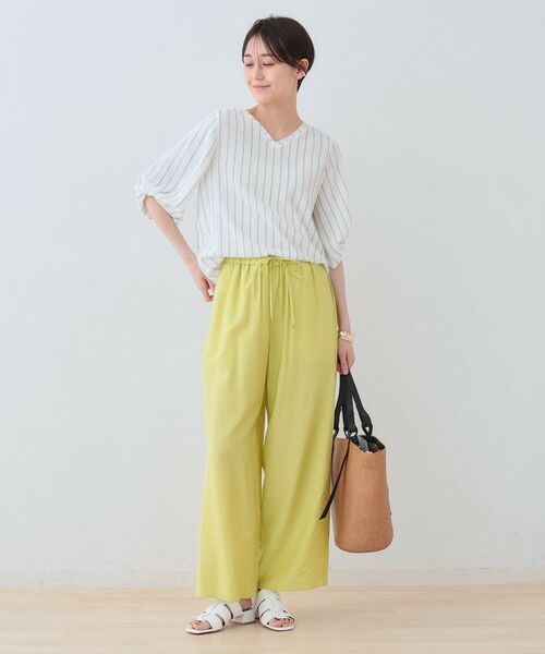 INDIVI / インディヴィ カットソー | 【洗える】タックデザインスリーブ ジャージトップス | 詳細12