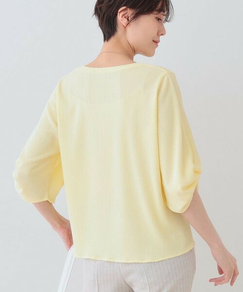 INDIVI / インディヴィ カットソー | 【洗える】タックデザインスリーブ ジャージトップス | 詳細15