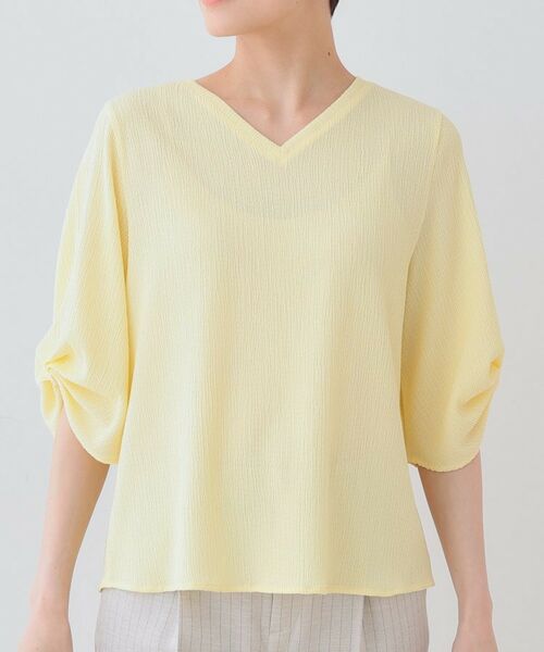 INDIVI / インディヴィ カットソー | 【洗える】タックデザインスリーブ ジャージトップス | 詳細18