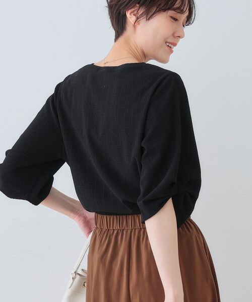 INDIVI / インディヴィ カットソー | 【洗える】タックデザインスリーブ ジャージトップス | 詳細3