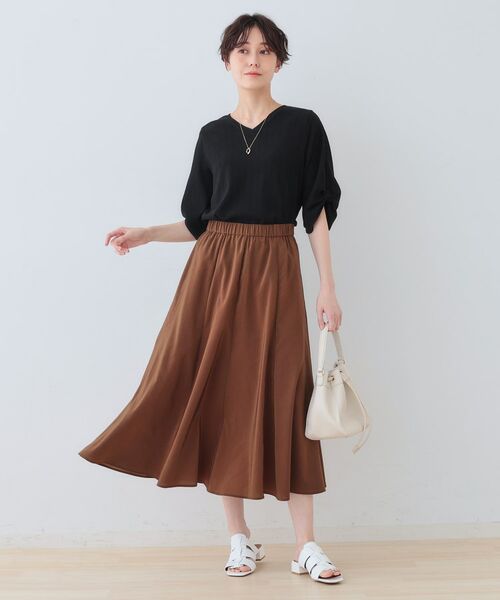 INDIVI / インディヴィ カットソー | 【洗える】タックデザインスリーブ ジャージトップス | 詳細4